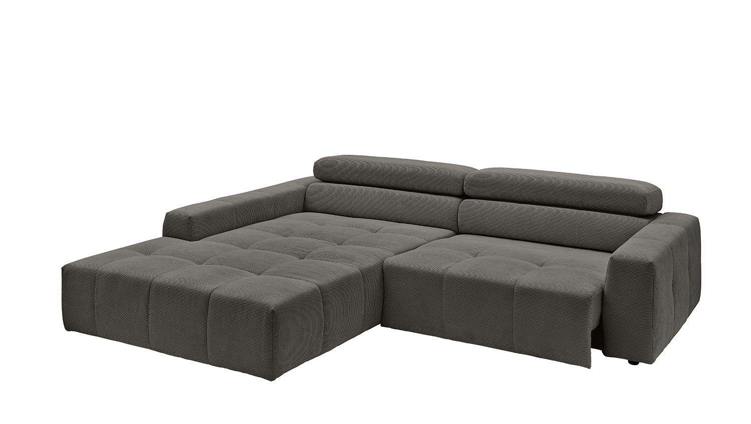 KAWOLA Sofa RENO Ecksofa Feincord anthrazit