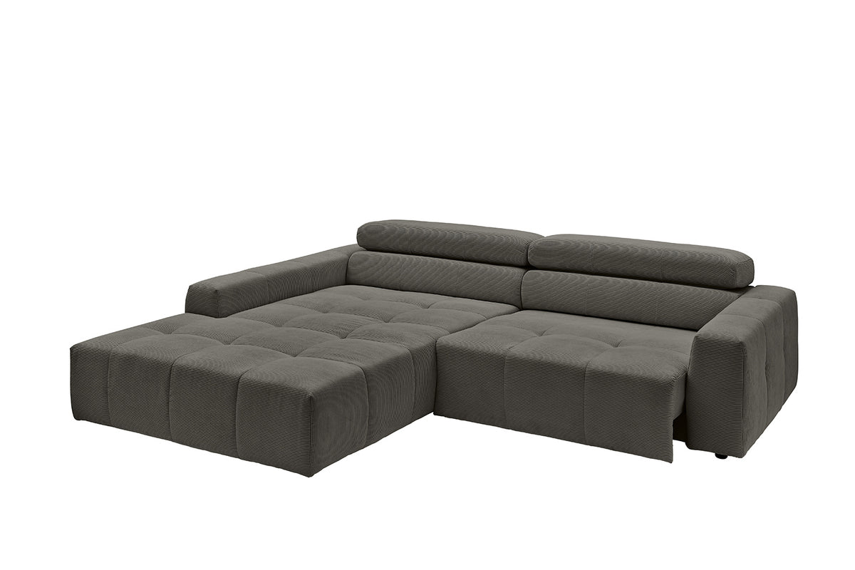 KAWOLA Sofa RENO Ecksofa Feincord anthrazit