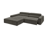 KAWOLA Sofa RENO Ecksofa Feincord anthrazit