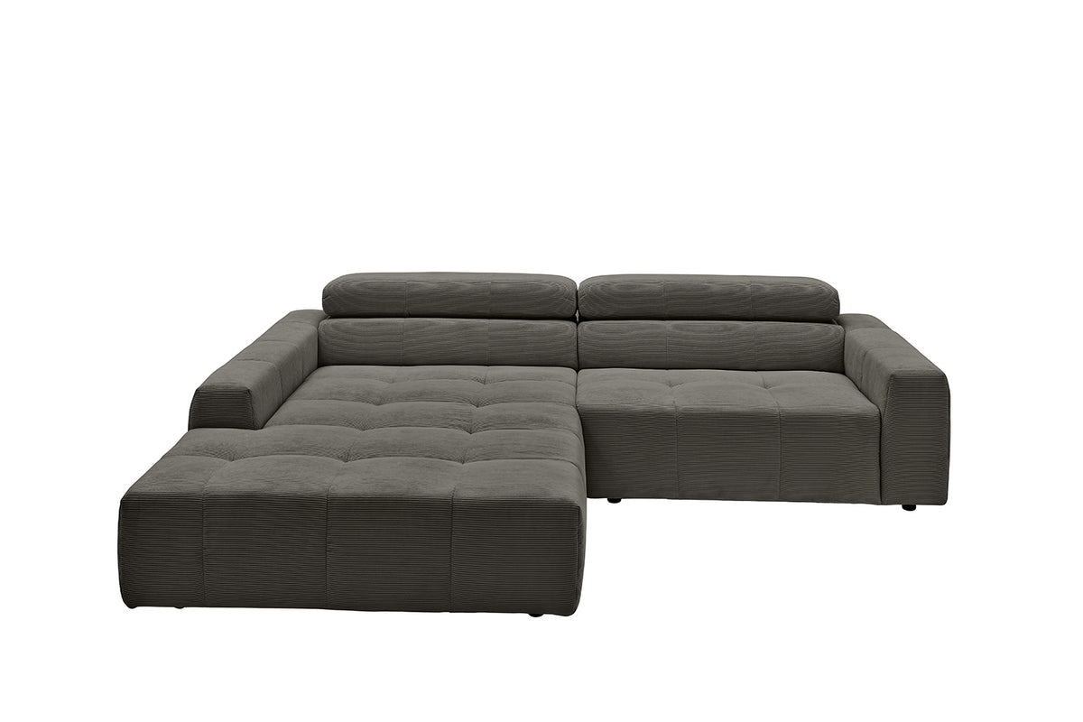 KAWOLA Sofa RENO Ecksofa Feincord anthrazit