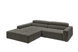 KAWOLA Sofa RENO Ecksofa Feincord anthrazit