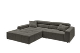 KAWOLA Sofa RENO Ecksofa Feincord anthrazit