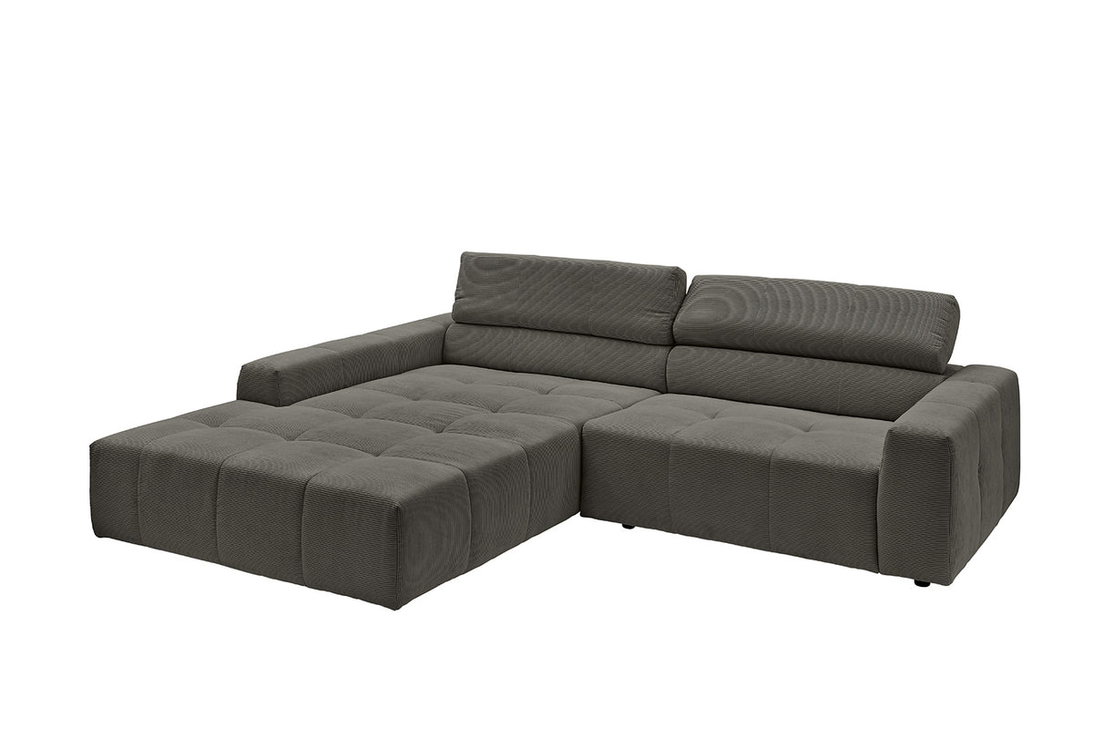 KAWOLA Sofa RENO Ecksofa Feincord anthrazit