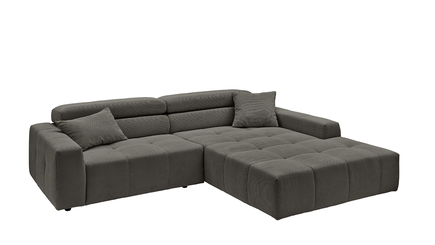 KAWOLA Sofa RENO Ecksofa Feincord anthrazit