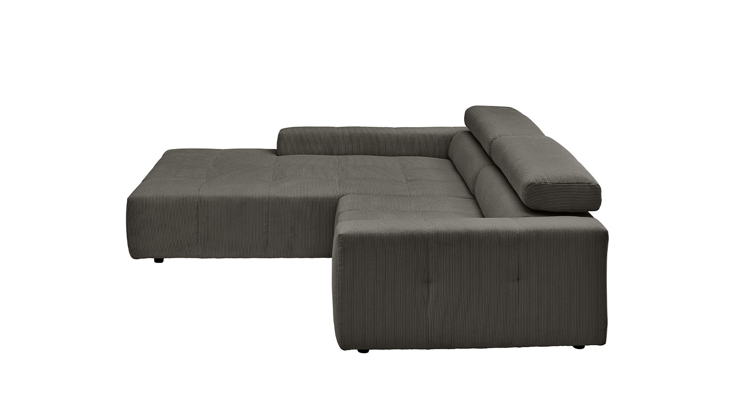 KAWOLA Sofa RENO Ecksofa Feincord anthrazit