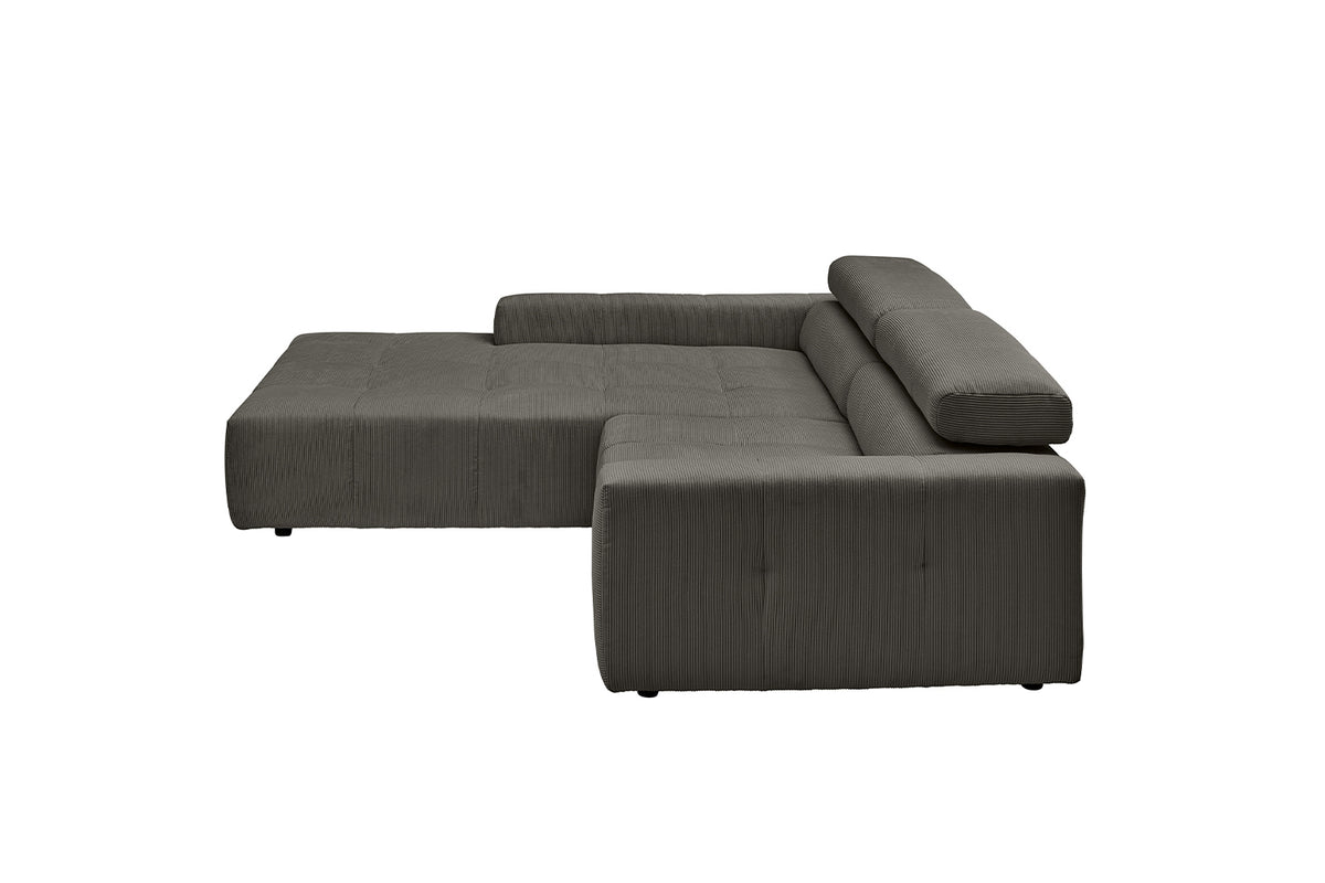 KAWOLA Sofa RENO Ecksofa Feincord anthrazit