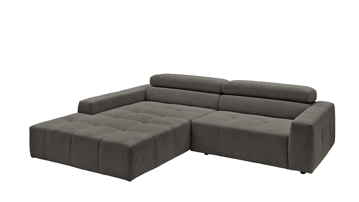 KAWOLA Sofa RENO Ecksofa Feincord anthrazit