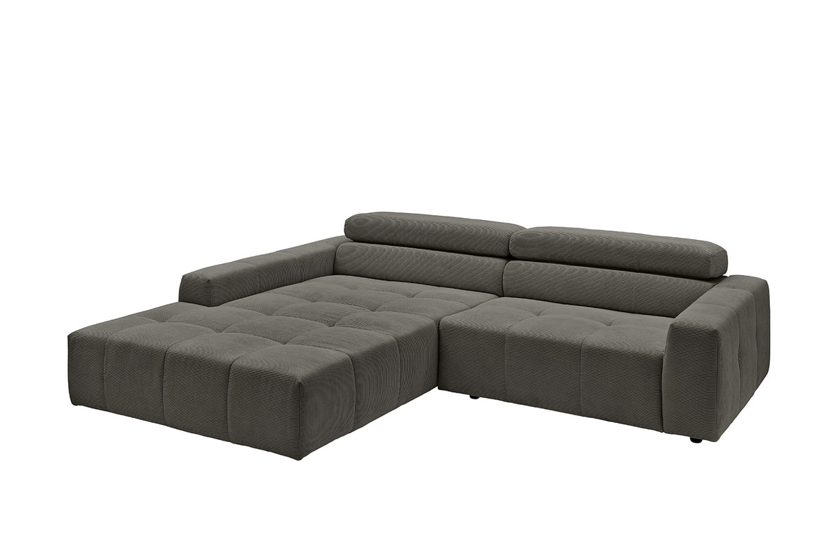 KAWOLA Sofa RENO Ecksofa Feincord anthrazit