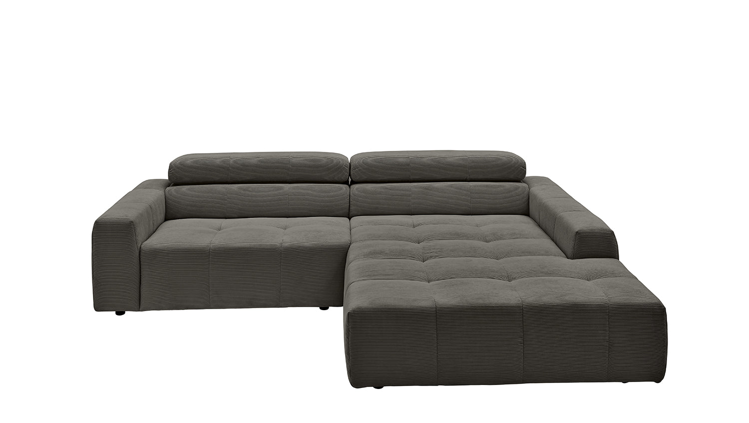 KAWOLA Sofa RENO Ecksofa Feincord anthrazit