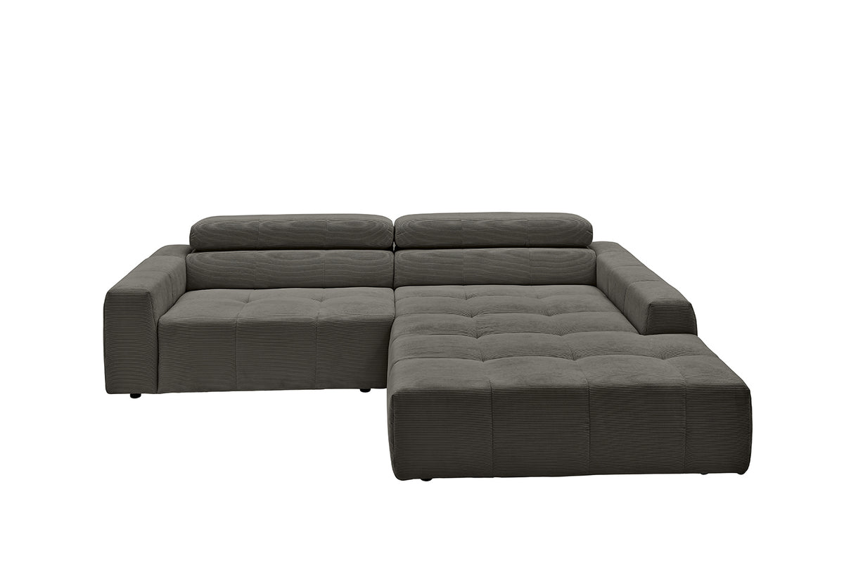 KAWOLA Sofa RENO Ecksofa Feincord anthrazit