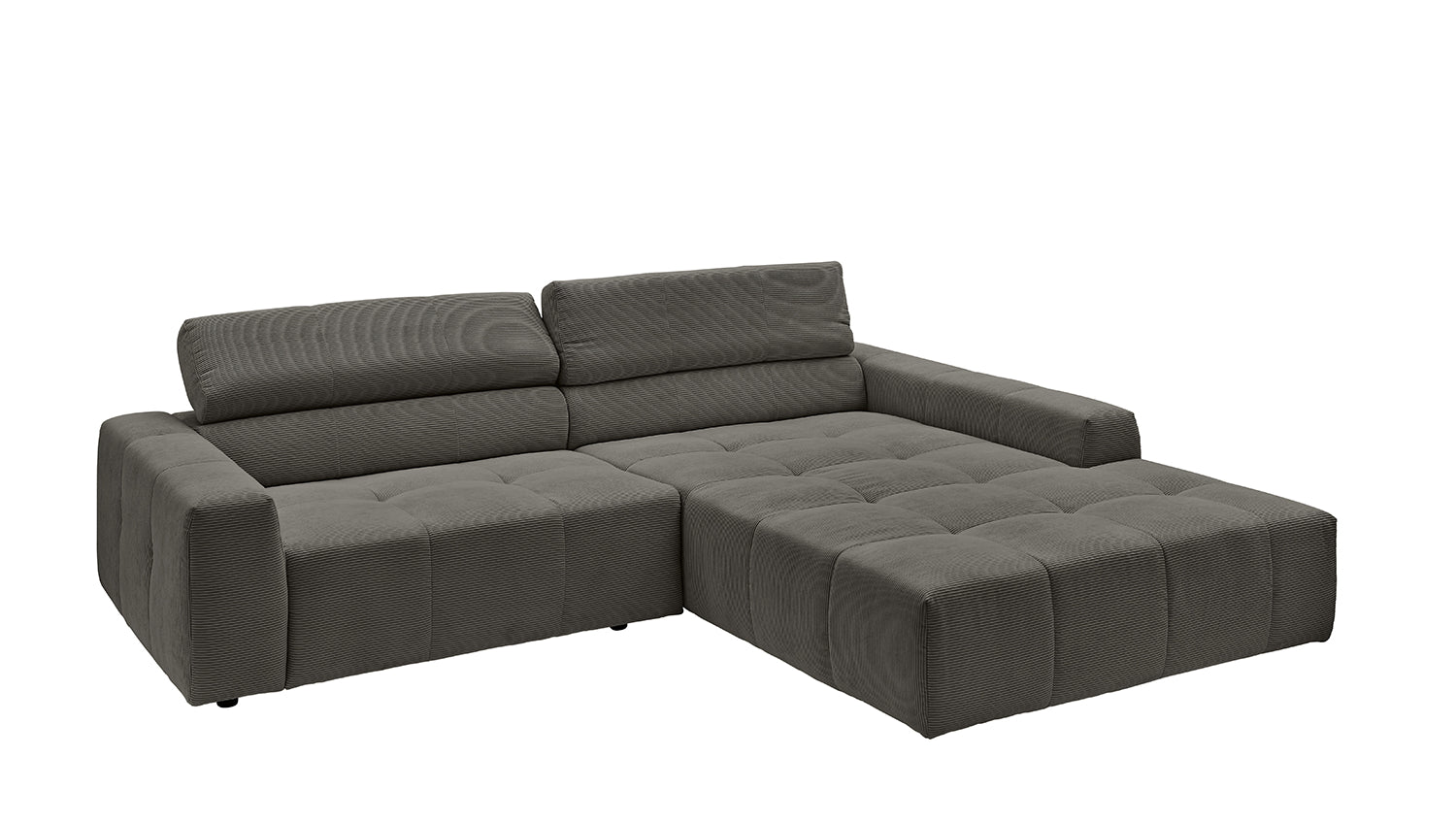 KAWOLA Sofa RENO Ecksofa Feincord anthrazit