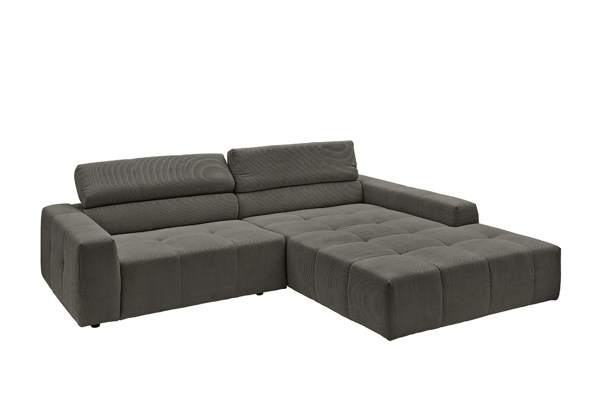 KAWOLA Sofa RENO Ecksofa Feincord anthrazit