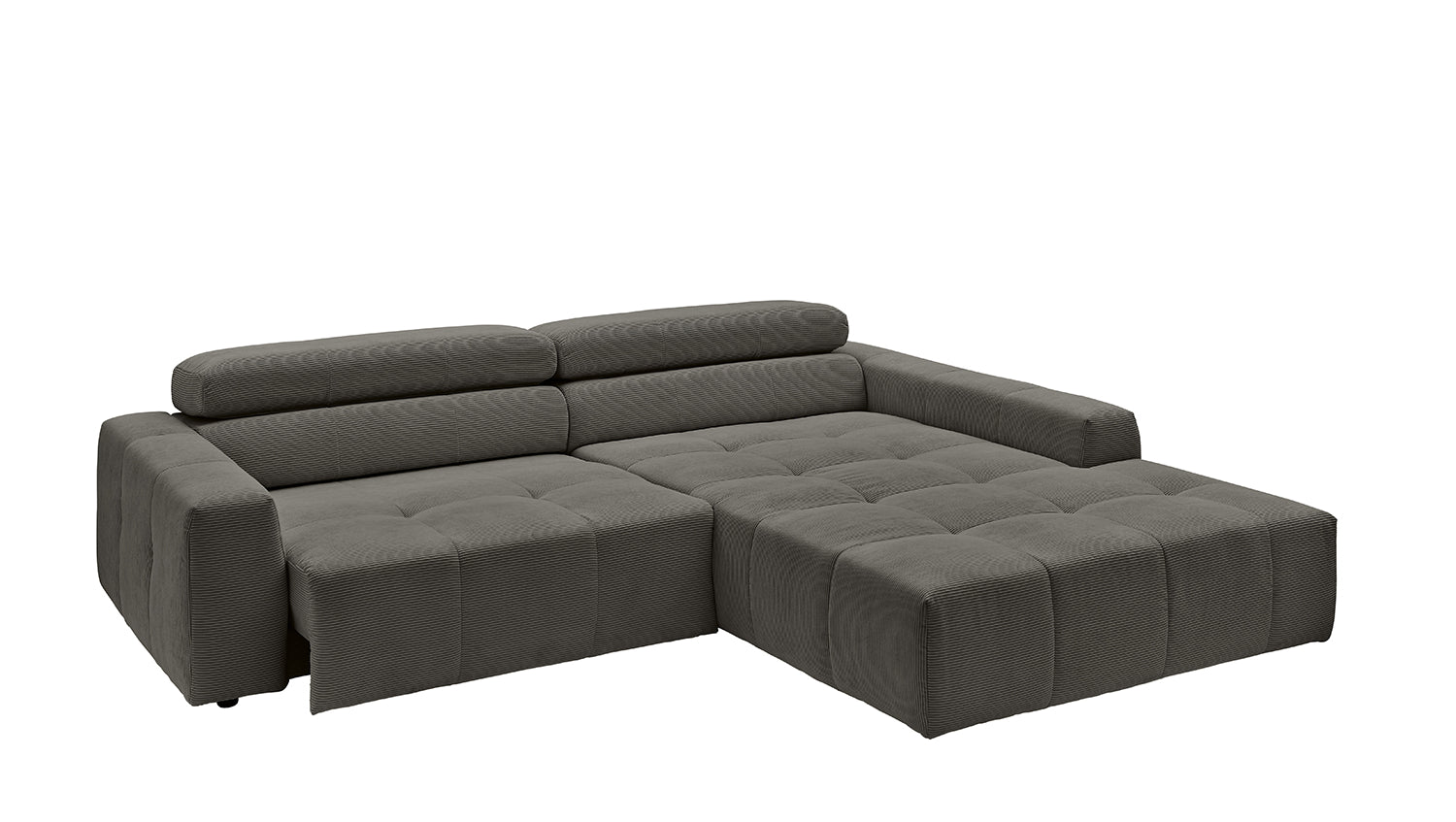 KAWOLA Sofa RENO Ecksofa Feincord anthrazit