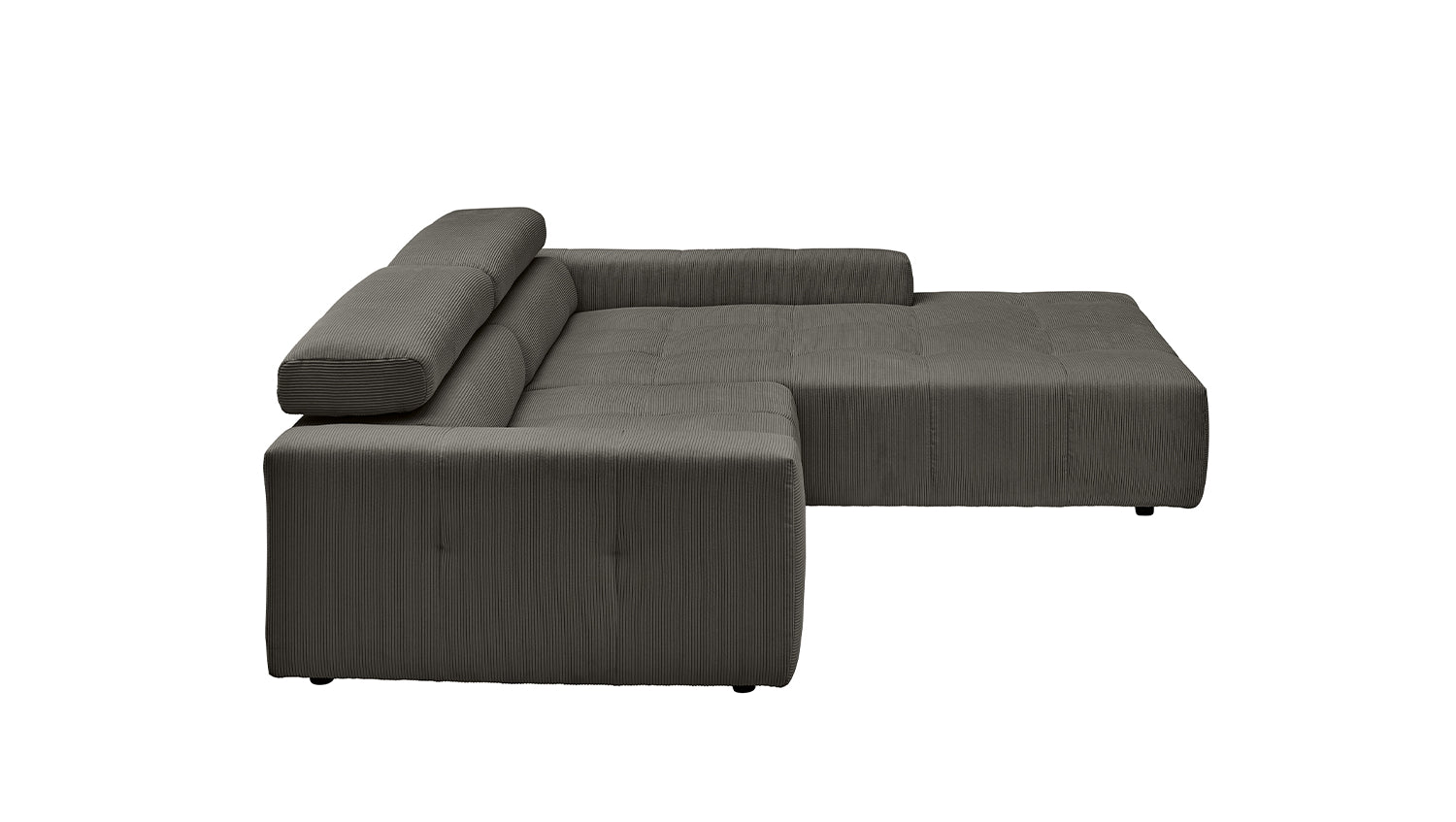 KAWOLA Sofa RENO Ecksofa Feincord anthrazit