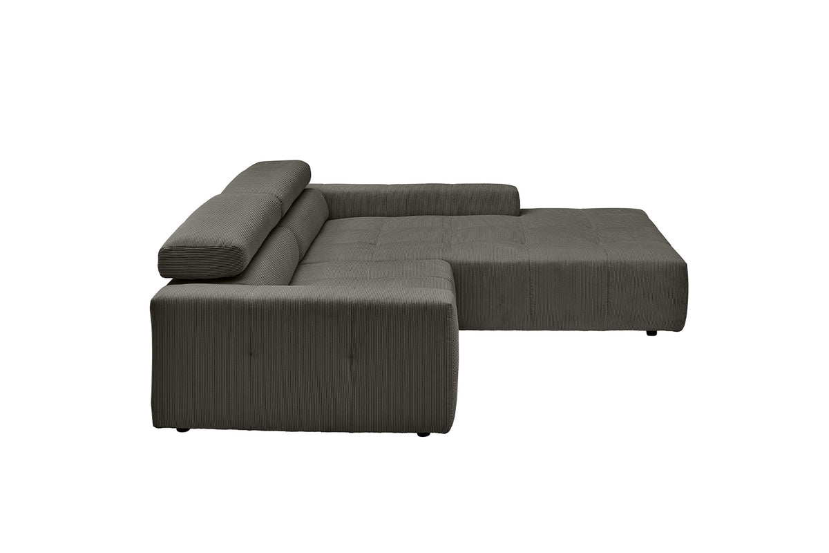 KAWOLA Sofa RENO Ecksofa Feincord anthrazit