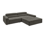 KAWOLA Sofa RENO Ecksofa Feincord anthrazit