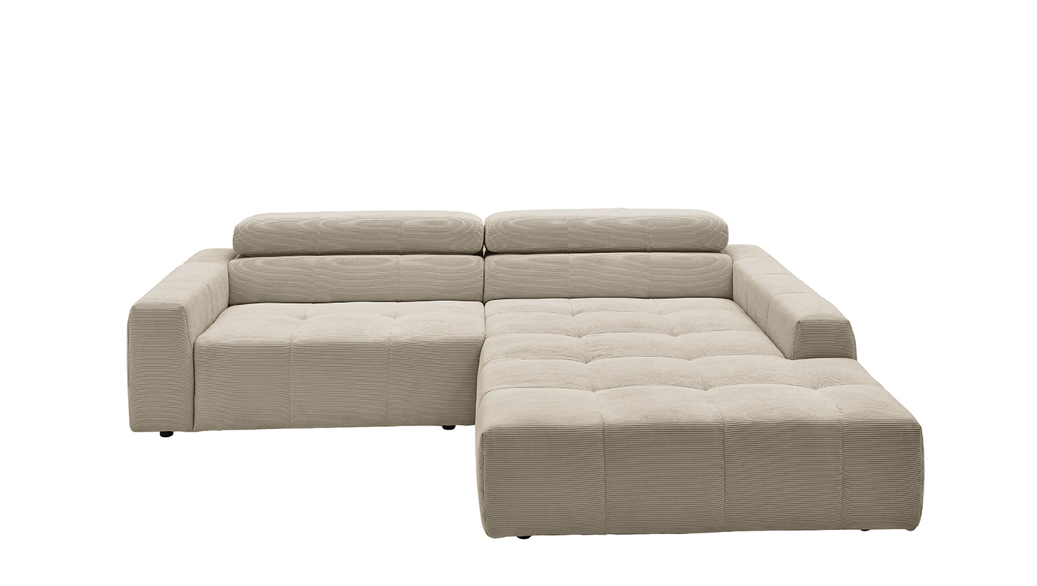 KAWOLA Sofa RENO Ecksofa Feincord beige