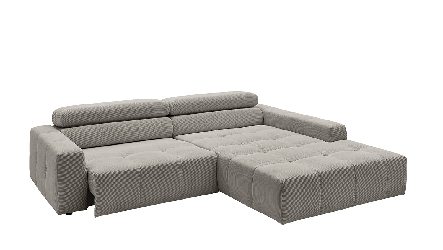KAWOLA Sofa RENO Ecksofa Feincord grau