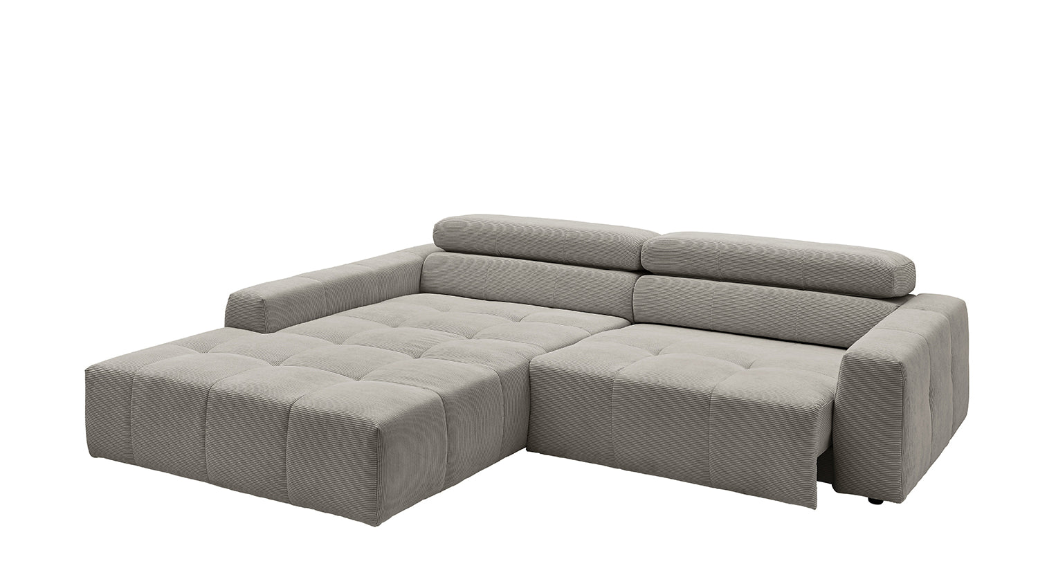 KAWOLA Sofa RENO Ecksofa Feincord grau