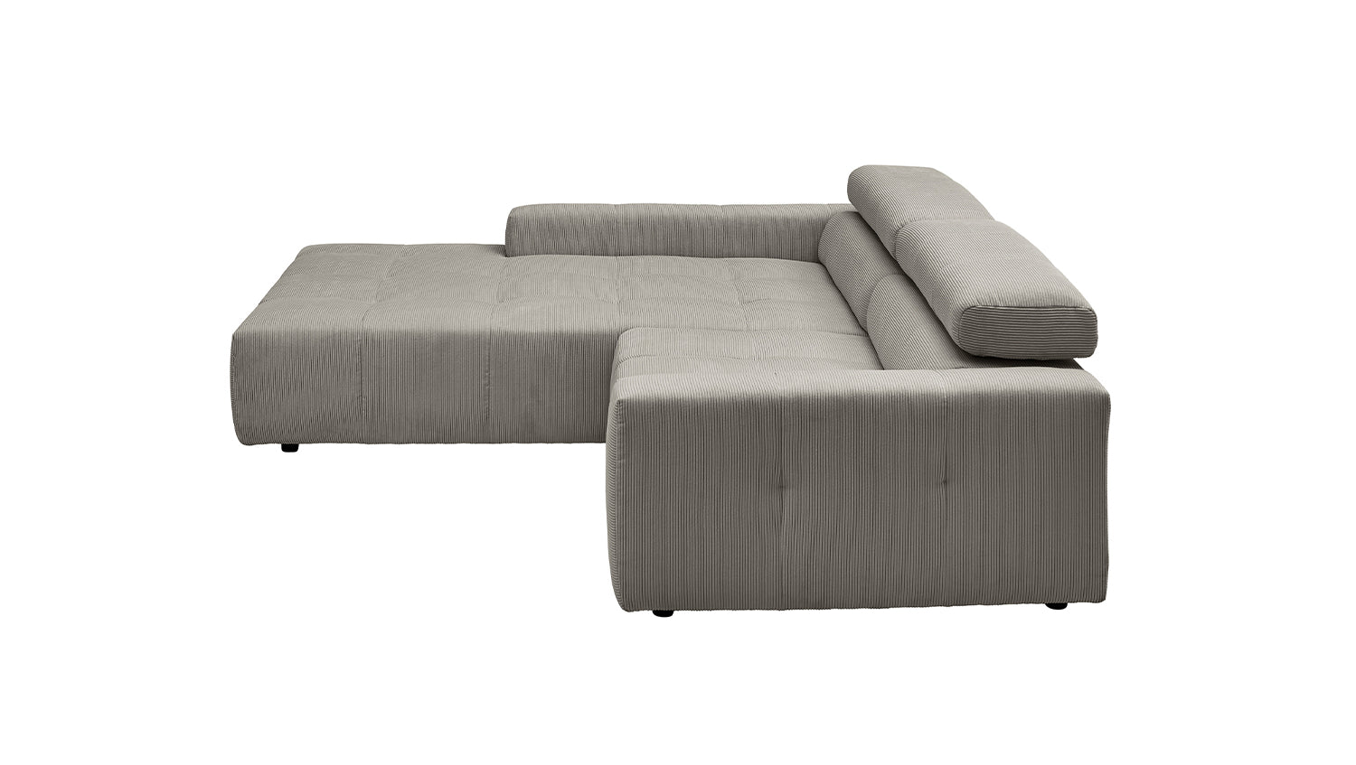 KAWOLA Sofa RENO Ecksofa Feincord grau