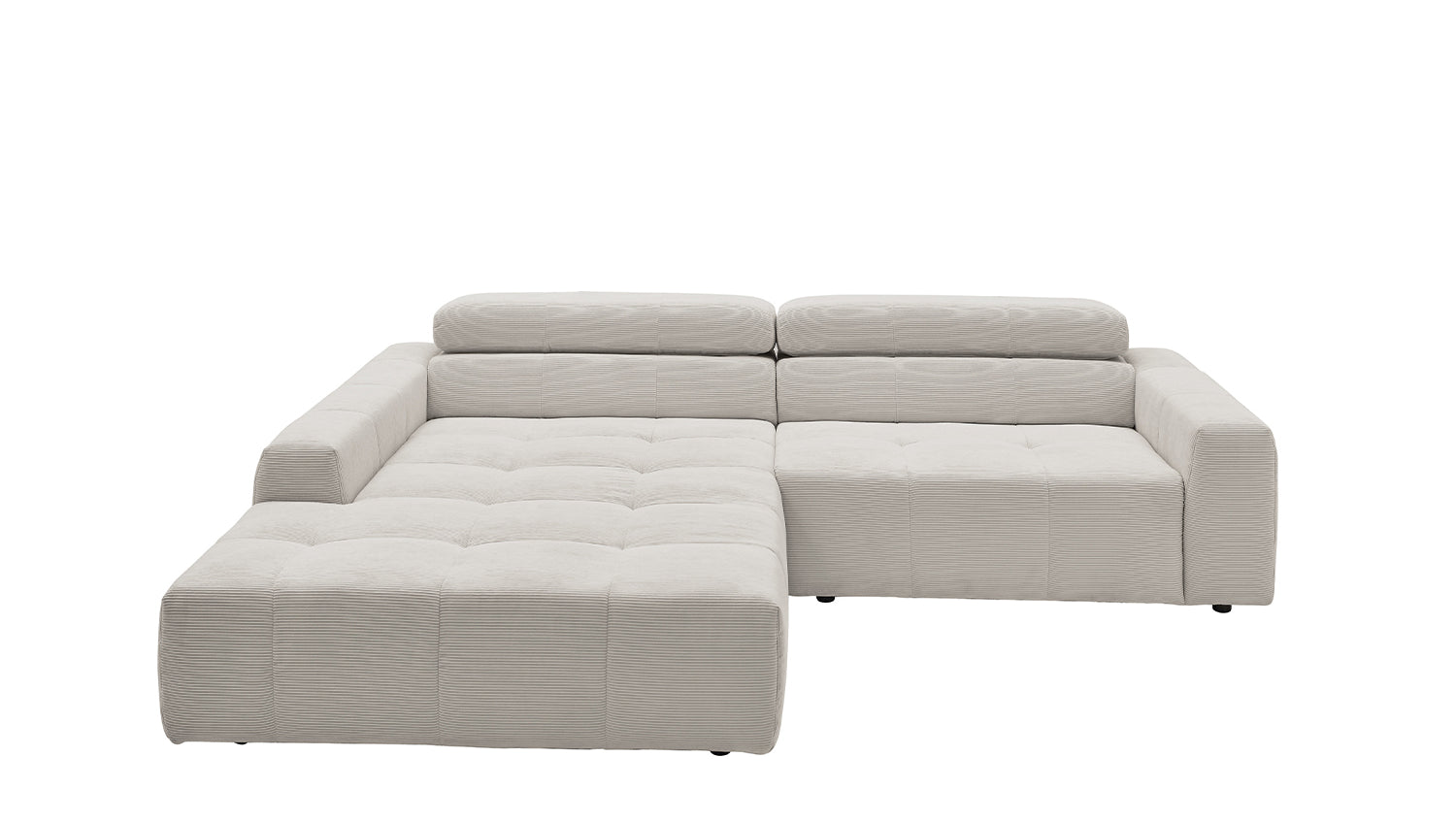 KAWOLA Sofa RENO Ecksofa Feincord silber