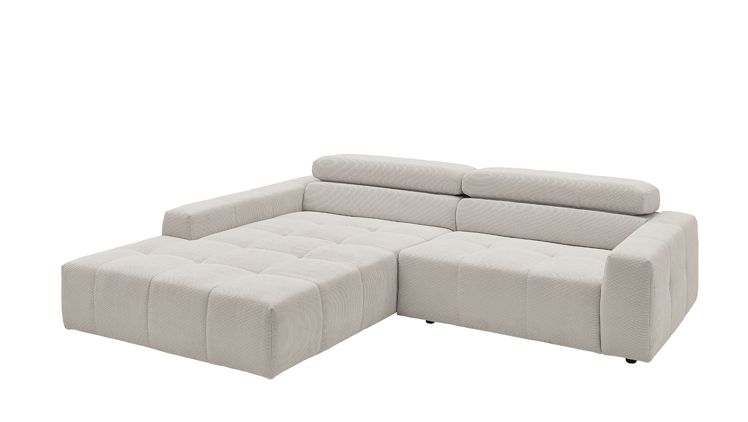 KAWOLA Sofa RENO Ecksofa Feincord silber