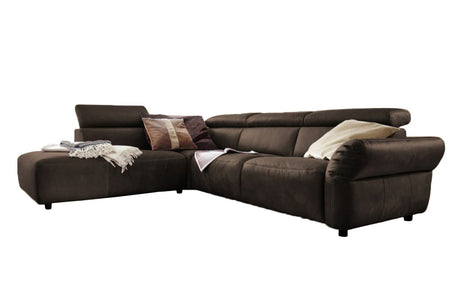 KAWOLA Sofa RISO Ecksofa mit motorischer Sitztiefenverstellung Leder anthrazit