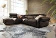 KAWOLA Sofa RISO Ecksofa mit motorischer Sitztiefenverstellung Leder anthrazit, Links