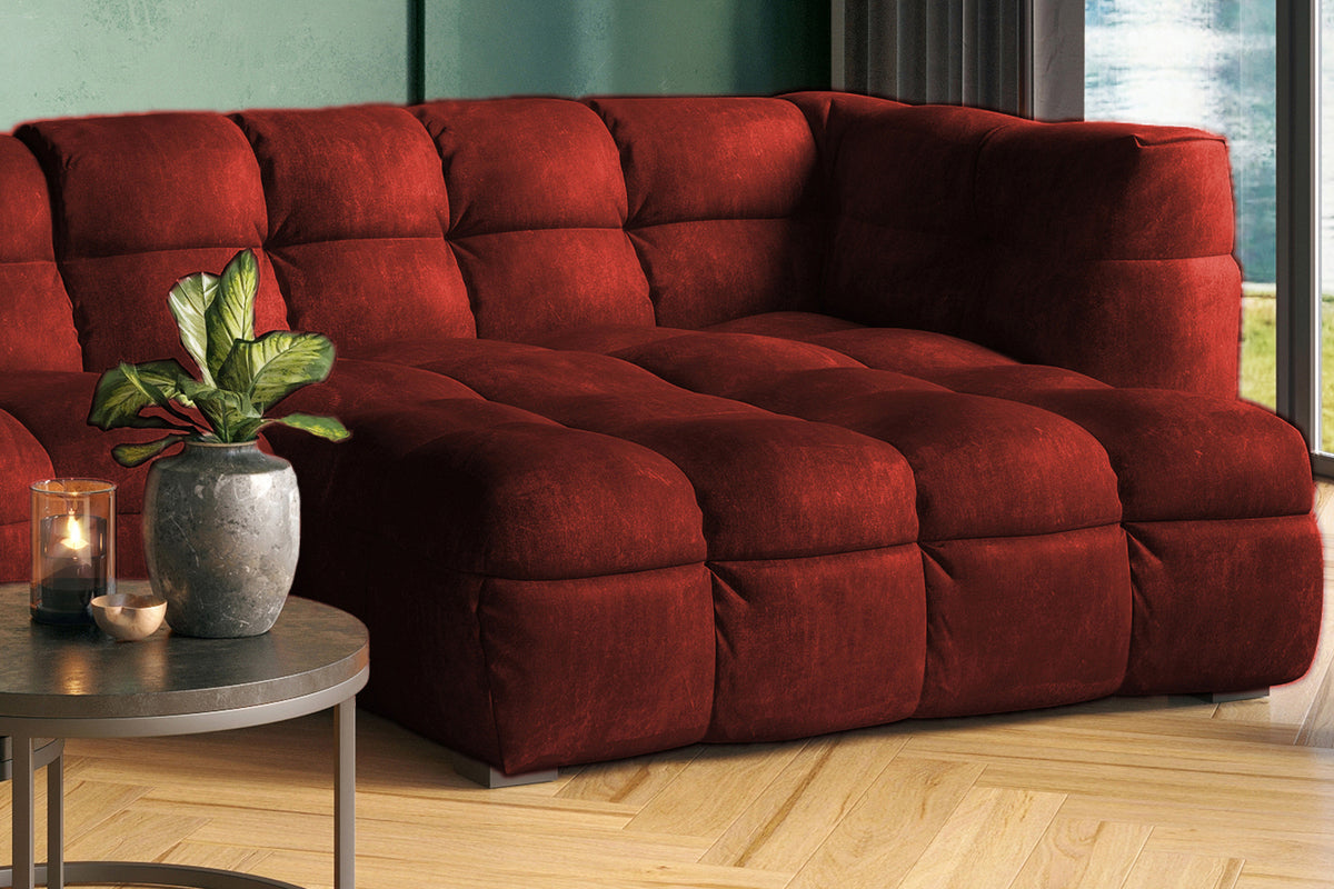 KAWOLA Sofa ROSARIO Ecksofa Velvet bordeaux