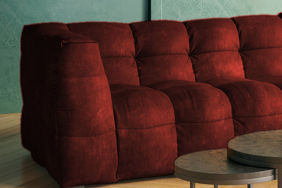 KAWOLA Sofa ROSARIO Ecksofa Velvet bordeaux