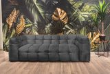 KAWOLA Sofa ROSARIO Velvet anthrazit, 3-Sitzer