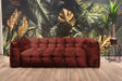 KAWOLA Sofa ROSARIO Velvet bordeaux, 2-Sitzer
