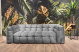 KAWOLA Sofa ROSARIO Velvet hellgrau, 4-Sitzer