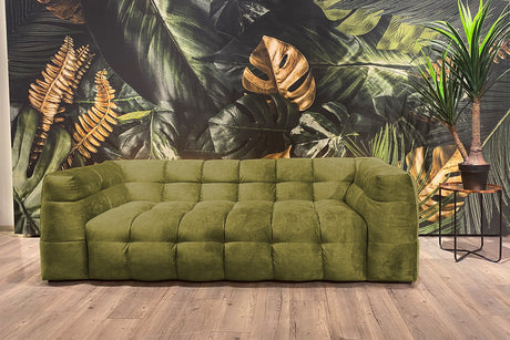 KAWOLA Sofa ROSARIO Velvet moosgrün, 2-Sitzer