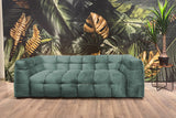 KAWOLA Sofa ROSARIO Velvet petrol, 4-Sitzer