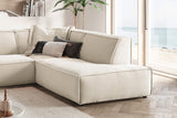 KAWOLA Sofa SAMU Ecksofa Cord cremeweiß