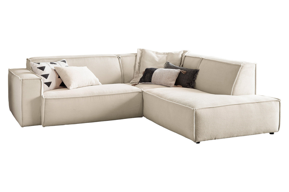 KAWOLA Sofa SAMU Ecksofa Cord cremeweiß