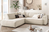 KAWOLA Sofa SAMU Ecksofa Cord cremeweiß