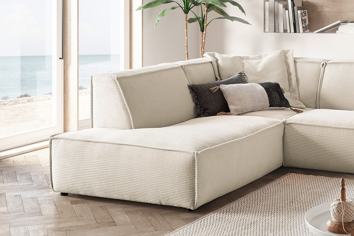 KAWOLA Sofa SAMU Ecksofa Cord cremeweiß