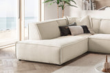 KAWOLA Sofa SAMU Ecksofa Cord cremeweiß