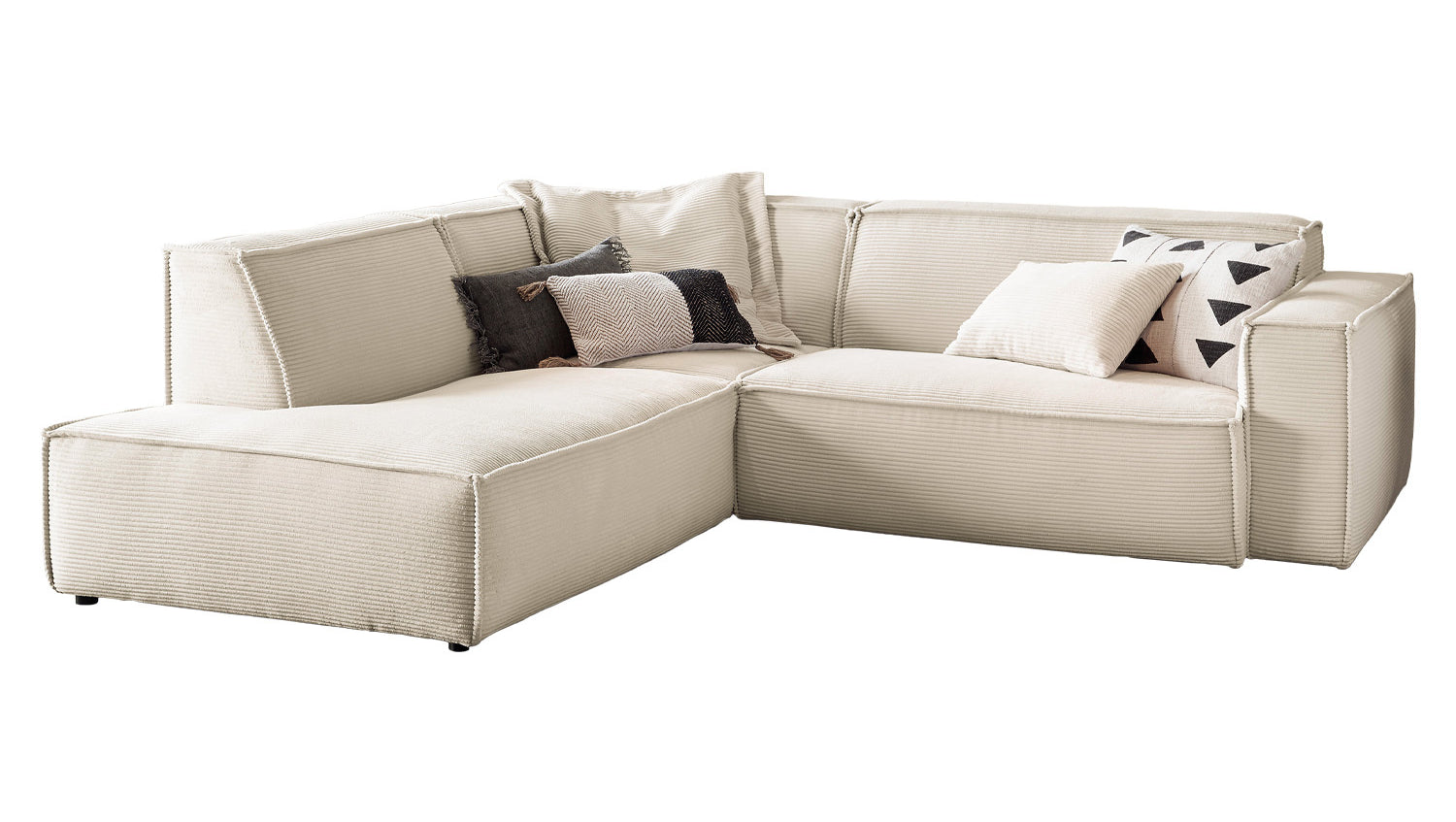 KAWOLA Sofa SAMU Ecksofa Cord cremeweiß