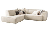 KAWOLA Sofa SAMU Ecksofa Cord cremeweiß