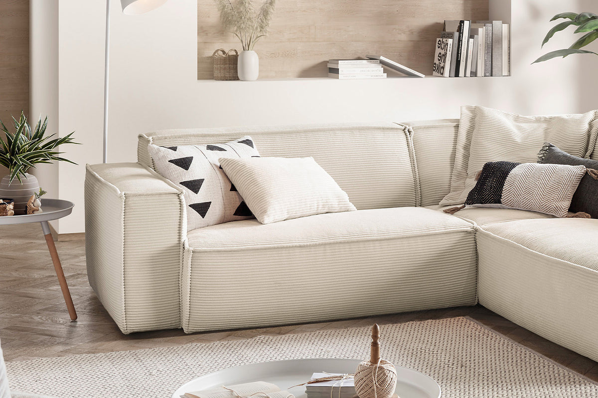 KAWOLA Sofa SAMU Ecksofa Cord cremeweiß