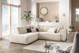 KAWOLA Sofa SAMU Ecksofa Cord cremeweiß, Links