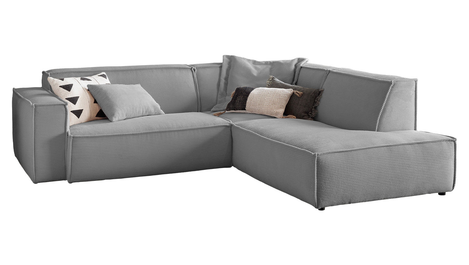 KAWOLA Sofa SAMU Ecksofa Cord grau