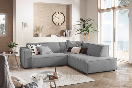KAWOLA Sofa SAMU Ecksofa Cord grau, Rechts