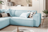 KAWOLA Sofa SAMU Ecksofa Cord hellblau