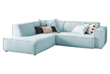 KAWOLA Sofa SAMU Ecksofa Cord hellblau