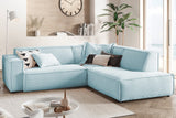 KAWOLA Sofa SAMU Ecksofa Cord hellblau