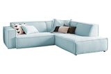 KAWOLA Sofa SAMU Ecksofa Cord hellblau